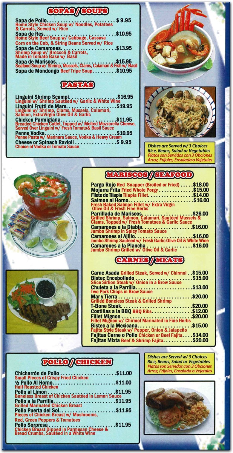 Puerta Del Sol Menu