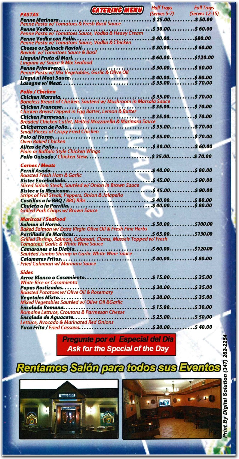 Puerta Del Sol Menu